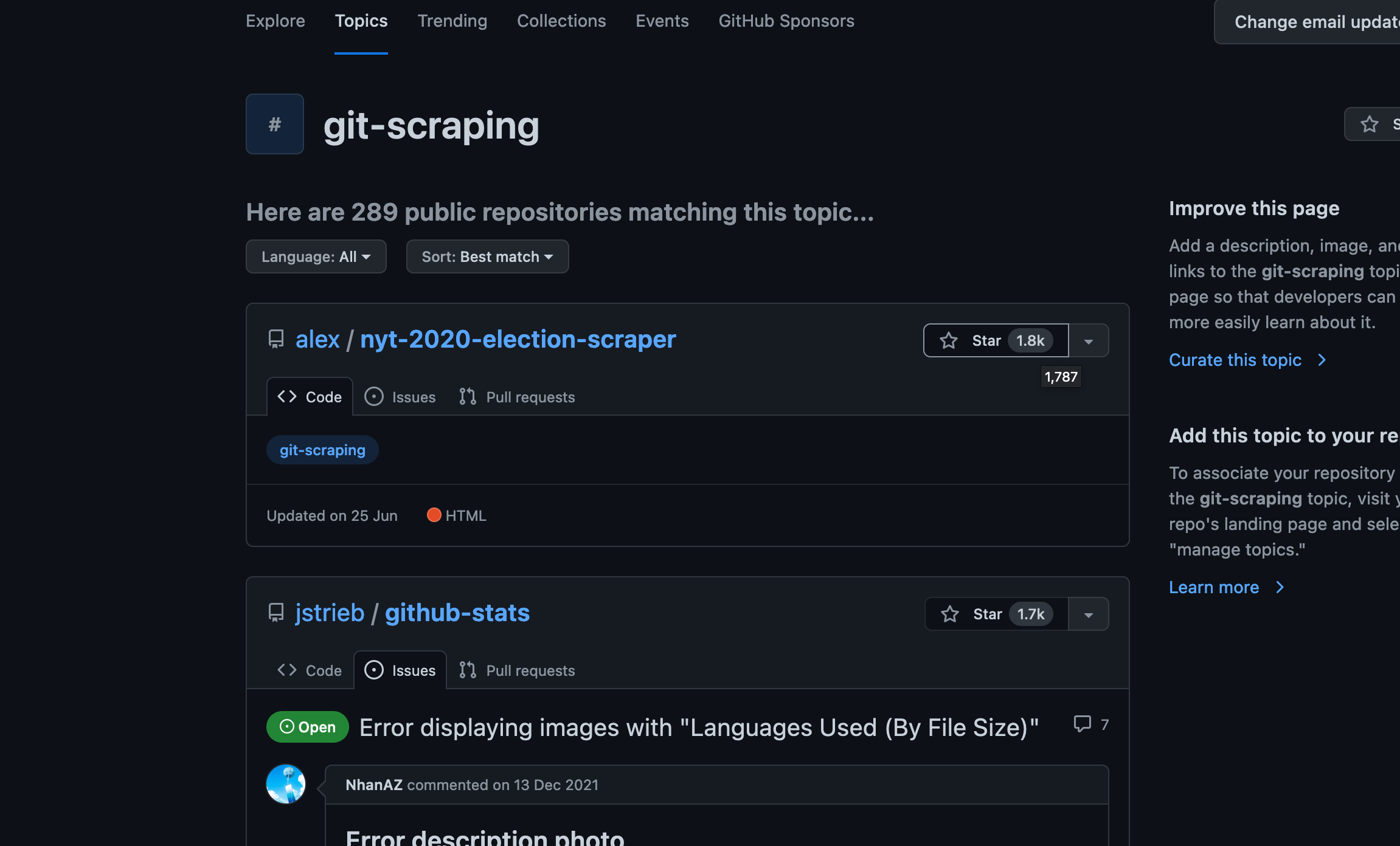 Git Scraping Projects