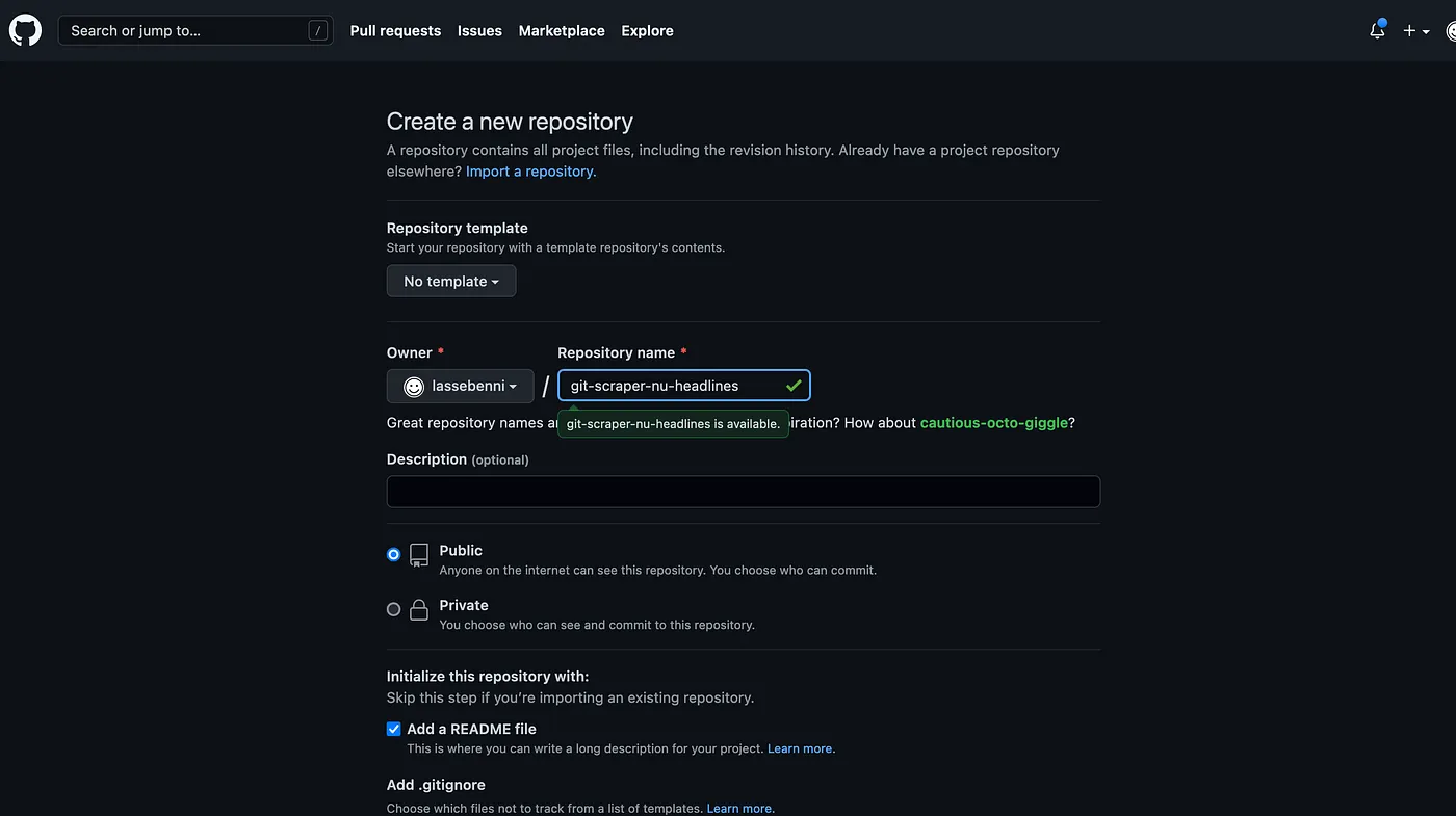 GitHub New Repository
