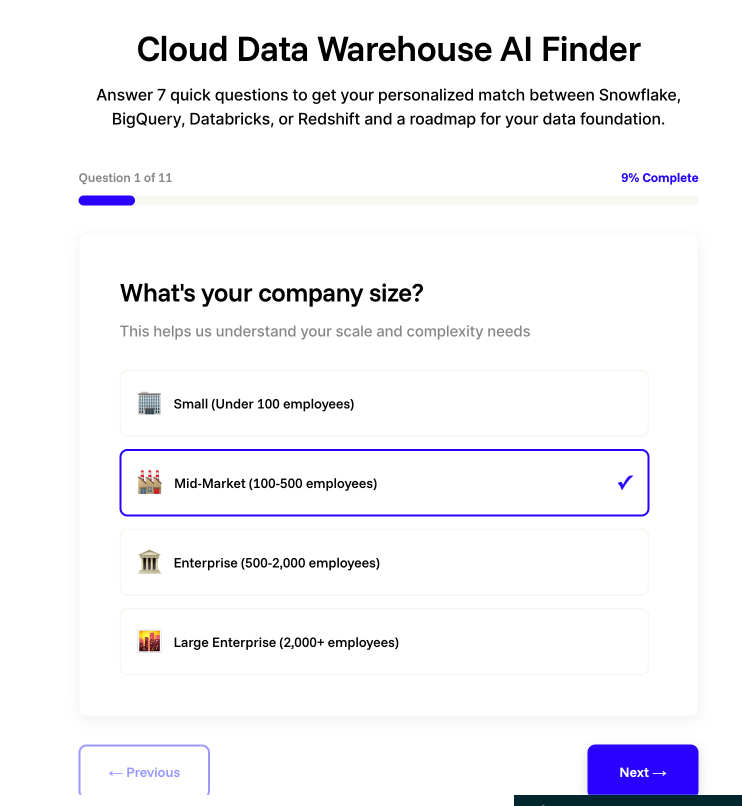 Data Warehouse Recommender